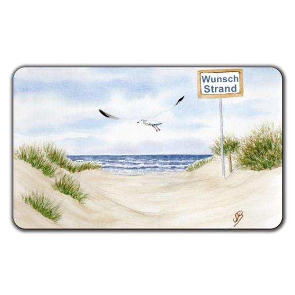 Breakfast board  Foil magnet  Watercolor Maritime Art Print North Sea Baltic Sea Denmark Seagull Beach Dunesv